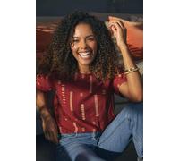 Izabel London Women's Printed 1/2 Sleeve Blouse in Red | Size: 8 Izabel London Red 8