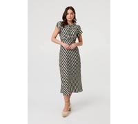 Izabel London Women's Printed Cap Sleeve Ruched Midi Dress | Size: 14 Izabel London Multicolor 14