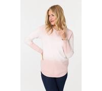 Izabel London Women's Printed Long Sleeve Curve Hem Top in Pink | Size: 16 Izabel London Pink 16