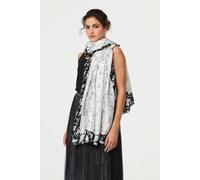 Izabel London Women's Reversible Floral Long Shawl Scarf in White