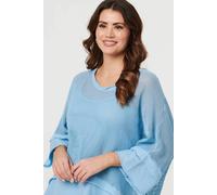 Izabel London Women's Semi Sheer Mesh Relaxed Layered Top in Brown | Size: 12