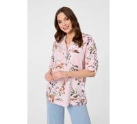 Izabel London Sequin Trim V-Neck Relaxed Blouse - 10 - Pink