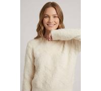 Izabel London Women's Soft Chevron Textured Jumper in White | Size: Small/Medium