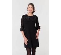 Izabel London Sparkly Mesh Knit 3/4 Sleeve Short Dress In Black Black 18