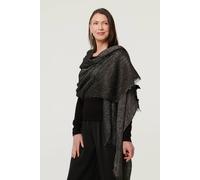 Izabel London Women's Sparkly Textured Long Shawl Scarf in Black Izabel London Black One Size