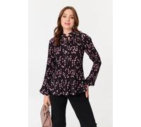 Izabel London Women's Spotty Print Long Sleeve Pleated Blouse | Size: 14