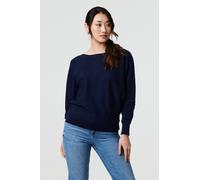 Stripe Texture Boat Neck Boxy Fit Jumper Izabel London Blue 12-14