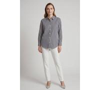 Izabel London Women's Striped Sparkle Detail Long Sleeve Shirt in Navy | Size: 8