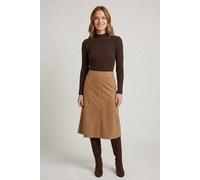 Izabel London Women's Striped Texture High Neck Slim Knit Top in Brown | Size: 10