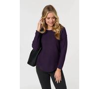 Izabel London Women's Textured Batwing Long Sleeve Jumper in Purple | Size: 10