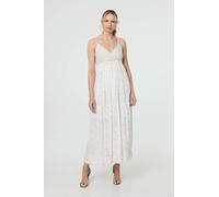 Textured Cami Strap Empire Maxi Dress Izabel London White 16