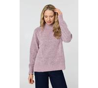 Izabel London Women's Textured High Neck Long Sleeve Jumper in Pink | Size: 16