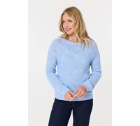 Izabel London Women's Textured Knit Relaxed Long Sleeve Jumper in Blue | Size: Medium/Large Izabel London Blue M/L