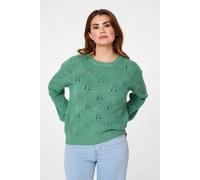 Izabel London Women's Textured Knit Relaxed Long Sleeve Jumper in Green | Size: S/M Izabel London Green S/M