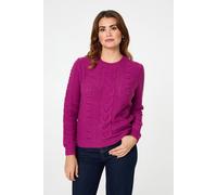 Izabel London Women's Textured Long Sleeve Knitted Jumper in Purple | Size: S/M Izabel London Purple S/M