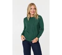 Izabel London Women's Textured Long Sleeve Slim Knit Jumper in Green | Size: Medium