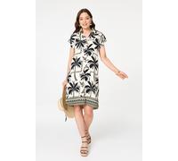 Izabel London Women's Tropical Cap Sleeve Knee Length Dress in Black | Size: 8