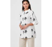 Tropical Print Relaxed Long Sleeve Shirt Izabel London White 10