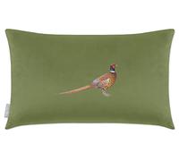 Izabela Peters Cushions With Covers, Filled, Eco-Friendly Velvet, 50 x 30 cm, Pheasant - Sage, for Chair, Sofa, Seat