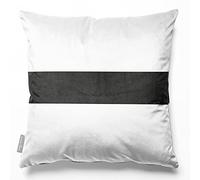 Izabela Peters Cushions With Covers Included, Filled Cushion, Eco-Friendly Velvet Cushions, 40 cm, 1 Stripe Horizontal - Charcoal Black, Chair Cushions, Sofa Cushions, Seat Cushions