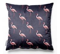 Izabela Peters Cushions With Covers Included, Filled Cushion, Eco-Friendly Velvet Cushions, 40 cm, Flamingos - Graphite, Chair Cushions, Sofa Cushions, Seat Cushions, Large Cushions