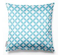 Izabela Peters Cushions With Covers Included, Filled Cushion, Eco-Friendly Velvet Cushions, 45 cm, Bahia - Celeste Blue & White, Chair Cushions, Sofa Cushions, Seat Cushions, Large Cushions
