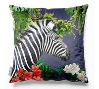 Izabela Peters Cushions With Covers Included, Filled Cushion, Eco-Friendly Velvet Cushions, 45 cm, Zara's Zebra - Graphite, Chair Cushions, Sofa Cushions, Seat Cushions, Large Cushions