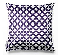 Izabela Peters Cushions With Covers Included, Filled Cushion, Eco-Friendly Velvet Cushions, 50 cm, Bahia - Morc Blue & White, Chair Cushions, Sofa Cushions, Seat Cushions, Large Cushions