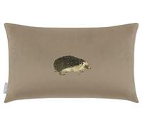 Izabela Peters Cushions With Covers Included, Filled Cushion, Eco-Friendly Velvet Cushions, 50 x 30 cm, Hedgehog - Taupe, Chair Cushions, Sofa Cushions, Seat Cushions
