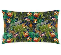 Izabela Peters Cushions With Covers Included, Filled Cushion, Eco-Friendly Velvet Cushions, 50 x 30 cm, Jungle Fusion - Midnight, Chair Cushions, Sofa Cushions, Seat Cushions
