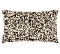 Izabela Peters Cushions With Covers Included, Filled Cushion, Eco-Friendly Velvet Cushions, 50 x 30 cm, Leopard Print - Cream, Chair Cushions, Sofa Cushions, Seat Cushions