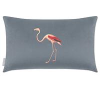 Izabela Peters Cushions With Covers Included, Filled Cushion, Eco-Friendly Velvet Cushions, 50 x 30 cm, Flamingo - French Grey, Chair Cushions, Sofa Cushions, Seat Cushions