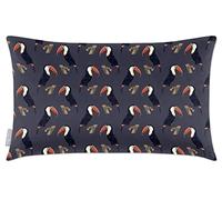 Izabela Peters Cushions With Covers Included, Filled Cushion, Eco-Friendly Velvet Cushions, 55 x 35 cm, Toucans - Graphite, Chair Cushions, Sofa Cushions, Seat Cushions