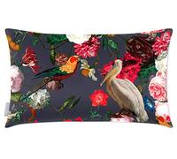 Izabela Peters Cushions With Covers Included, Filled Cushion, Eco-Friendly Velvet Cushions, 55 x 35 cm, Peruvian Paradise - Graphite, Chair Cushions, Sofa Cushions, Seat Cushions