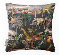 Izabela Peters Cushions With Covers Included, Filled Cushion, Eco-Friendly Velvet Cushions, 60 cm, Safari Voyage - Graphite, Chair Cushions, Sofa Cushions, Seat Cushions, Large Cushions