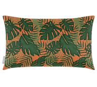 Izabela Peters Cushions With Covers Included, Filled Cushion, Eco-Friendly Velvet Cushions, 60 x 40 cm, Palm Leaf - Burnt Orange, Chair Cushions, Sofa Cushions, Seat Cushions