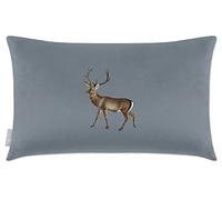 Izabela Peters Cushions With Covers Included, Filled Cushion, Eco-Friendly Velvet Cushions, 60 x 40 cm, Stag - French Grey, Chair Cushions, Sofa Cushions, Seat Cushions