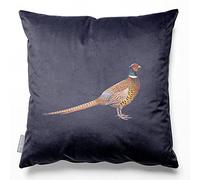 Izabela Peters Eco-Friendly Velvet Cushions - 50 cm, Pheasant - Graphite, Chair & Sofa Seat Cushions With Covers Included