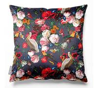 Izabela Peters Eco-Friendly Velvet Cushions With Covers Included - 45 cm, Peruvian Paradise - Graphite, Chair & Sofa Seat Cushions