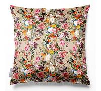 Izabela Peters Luxurious Designer Cushions With Covers Included- Eco-Friendly Velvet Decorative Pillow Filled Cushions For Bed Sofa Living Room - Floral Dream - Ivory Cream, 50 x 50 cm (20'' x 20'')