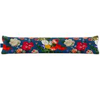 Izabela Peters® Luxurious Eco-Friendly Draught Excluder - Garden Bouquet - Estate Blue - Extra Long - Window Door Seal, Fabric Draft Excluder Cushion Stopper For Door Bottom