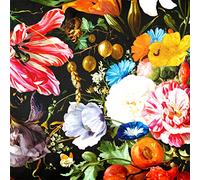 Izabela Peters Luxury Upholstery Curtain Fabric - Eco-Friendly Velvet - Designer Blind, Craft, Sewing Fabric By The Metre - Floral Dream - Charcoal - 1/2 Metre