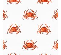 Izabela Peters Luxury Upholstery Curtain Fabric - Eco-Friendly Velvet - Designer Blind, Craft, Sewing Fabric by The Metre - Crabs - White - 1 Metre