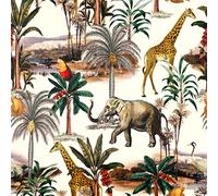 Izabela Peters Luxury Upholstery Curtain Fabric - Eco-Friendly Velvet - Designer Blind, Craft, Sewing Fabric by The Metre - Safari Voyage - Ivory Cream - 1 Metre