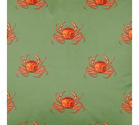 Izabela Peters Luxury Upholstery Curtain Fabric - Eco-Friendly Velvet - Designer Blind, Craft, Sewing Fabric by The Metre - Crabs - Sage Green - 1 Metre