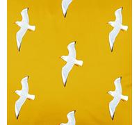 Izabela Peters Luxury Upholstery Curtain Fabric - Eco-Friendly Velvet - Designer Blind, Craft, Sewing Fabric by The Metre - Seagulls - Mustard - 1/2 Metre