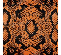 Izabela Peters Luxury Upholstery Curtain Fabric - Eco-Friendly Velvet - Designer Blind, Craft, Sewing Fabric by The Metre - Exotic Snake Print - Orange - 1 Metre