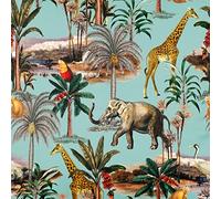 Izabela Peters Luxury Upholstery Curtain Fabric - Eco-Friendly Velvet - Designer Blind, Craft, Sewing Fabric by The Metre - Safari Voyage - Blue Surf - 1/2 Metre