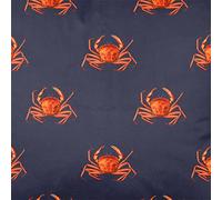 Izabela Peters Luxury Upholstery Curtain Fabric - Eco-Friendly Velvet - Designer Blind, Craft, Sewing Fabric by The Metre - Crabs - Graphite - 1/2 Metre