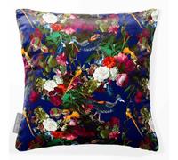 Izabela Peters Manor House Garden Velvet Cushion, Filled, Midnight, 40x40cm | Filled, Double-Sided Print, Concealed Zip Cover, Washable at 30°C, Designed, Printed & Made in the UK